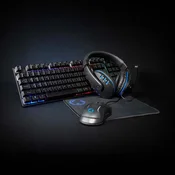Nedis Gaming Combo Kit | 5-v-1 | Tipkovnica, slušalke, miška in podloga za miško | Črna | QWERTY | Postavitev ZDA