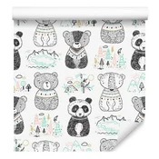 Fototapeta z motivom panda medvedov za dnevno sobo in spalnico 50x1000 cm