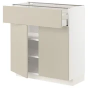 METOD / MAXIMERA Podni element s fiokom/2 vrata, bela/Havstorp bež, 80x37 cm