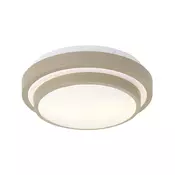 Moderna stropna svetilka taupe z belo 34 cm IP44 - Walden