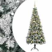 Vidaxl Umetna božična jelka z bučko 150 cm 150 LED Toplo bela