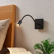 Lindby LED stenska svetilka Mayar, 2 kosa, črna, bralna svetilka, 11 cm - spalnica - Sodobni - Kovina