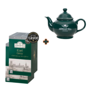 AHMAD TEA Cajnik zeleni sa infuzerom, 850 ml + Caj Earl Grey 20 kesica, 2 pakovanja