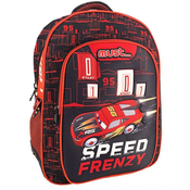 Zaobljena šolska torba, nahrbtnik s tremi predelki Must... Avtomobili Speed Frenzy 32x18x43cm