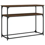Vidaxl Konzolna mizica rjav hrast 100x35,5x75 cm inženirski les