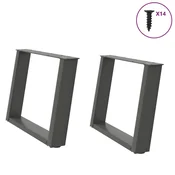 Noge za klub stolic U-oblik 2 kom antracit 70 x (42-43) cm celik