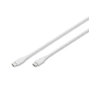 Digitus kabel USB C-C 2m 60W bel silikonski AK-300341-020-W