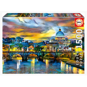 Puzzle St. Peter´s Basilica and the St. Angelo Bridge Educa 1500 dielov a Fix lepidlo EDU19617