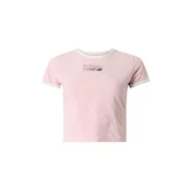 new balance Majica ciklama / rosé / bela