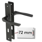 Kljuka za vrata dolga plošča NATI 72 mm črna KEY