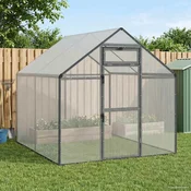 vidaXL Ptičnik Antracit 181,5 x 221 x 173,5 cm Varjena žičnata mreža