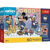 Disney Mickey Mouse i prijatelji, premium plus djecja slagalica od 60 dijelova s plakatom - Trefl