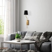 Opviq Zidna lampa Lumora-15331, 16x22x72cm, IP20, Zlatno-crna boje