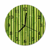 tulup.si Steklena okrogla ura Bamboo fi 30 cm