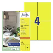 AVERY ZWECKFORM etikete 3459 105X148, rumene, zavitek 100 listov