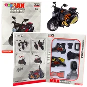 Motor za sestavljanje, kovinski, 1:14, DIY, črno-oranžen