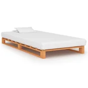 Vidaxl Posteljni okvir iz palet rjava trdna borovina 100x200 cm