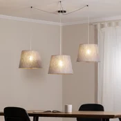 EMIBIG LIGHTING Obesna svetilka Ascot, siva, tkanina, 3-svetlobna, decentralizirana - Dnevna soba/jedilnica - Sodobni - siva, črna - Tkanine/tekstil
