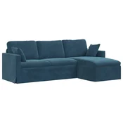 Vidaxl Kavč Modra 228 x 134 x 80 cm Žamet