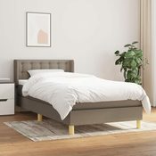 Greatstore Box spring postelja z vzmetnico taupe 100x200 cm blago