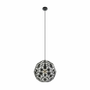 Eglo 39618 - Lestenec na vrvici SKOURA 1xE27/60W/230V 41 cm črna