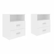 Vidaxl Nočna omarica 2 kosa bela 50x32x60 cm