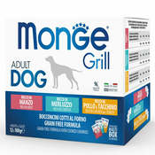 Monge Grill Dog Mix sos za pse - Govedina, riba i piletina 12x100g