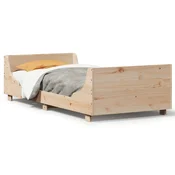 shumee vidaXL Posteljni okvir brez vzmetnice 100x200 cm masiven borov les