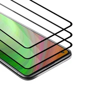 Cadorabo CADORABO Xiaomi RedMi 10X 4G - Zaščitna folija v transparentno s čarno - 3-pack Kaljeno steklo za zaščito zaslona s trdoto 9H in 3D dotikom, (20548244)