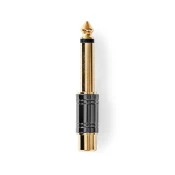 Nedis Mono zvočni adapter | 6,35 mm Hane | RCA Hona | Zlata plošča | Rak | Kovina | Kovina | 1 kos | Zaklepanje