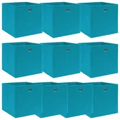 Greatstore Škatle za shranjevanje x 10 baby modre 32x32x32 cm blago