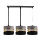 Luster na sajli CORAL 3xE27/60W/230V crno-sivi