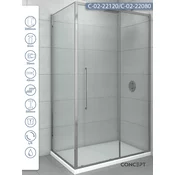CONCEPT Tuš kabina Devon, Providno staklo 6mm, Srebrni ram, 100x80x200cm
