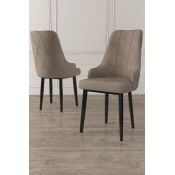 Hanah Home Set stolica Trex, 46x95x42 cm, 6 komada, Crno-smede