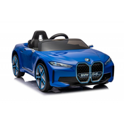 BMW i4 Deciji Auto na akumulator sa kožnim sedištem i mekim gumama - Plavi