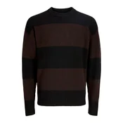 JACK & JONES Pulover JJESOHO OLLIE rjava / črna