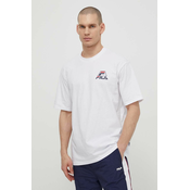Pamucna majica Fila Liberec za muškarce, boja: bijela, s tiskom, FAM0670