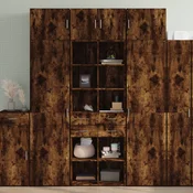 vidaXL Visoka omara dimljen 70x42,5x185 cm hrast inženirski les