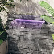 Vidaxl Slap za bazen z RGB LED lučmi akril 90 cm