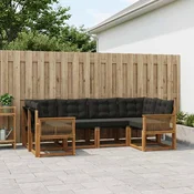 Set vanjskih sofa 6 pcs Prirodna i crna