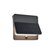 Lutec LED solarna zidna svjetiljka ALETA, senzor pokreta, tamno siva, 12.6W, 3000K, IP54