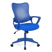 COSTWAY Ergonomski pisarniški stol z mrežastim naslonjalom Modri fotelj, (5000357919)
