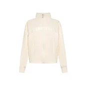 Deha FULL-ZIP SWEATSHIRT WITH CRINKLED VISCOSE DETAIL, ženska jopa brez kapuce, bež D42230