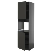 METOD Vis.elem.pecn.s 2vrata/policama, Crnosiva/Nickebo boja antracita, mat, 60x60x220 cm