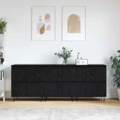 Komode 3 pcs Crni hrast