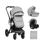 Kikka Boo Kolica Irene premium 3in1 set sa I-SIZE auto sedištem i tvrdom korpom Light Grey