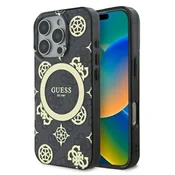 slomart Etui Guess IML Peony On 4G Background MagSafe za iPhone 16 Pro Max - črno
