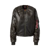 ALPHA INDUSTRIES Prehodna jakna MA-1 FL rjava / krvavo rdeča / bela