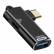 LINQ LinQ, Adapter USB na USB-C OTG in USB-C Charge 100W 5Gbps prenos, Črna, (5000220139)