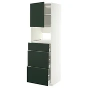METOD/MAXIMERA Visoka omara za vgrad gspd aparate, bela/Havstorp globoka zelena, 60x60x200 cm
